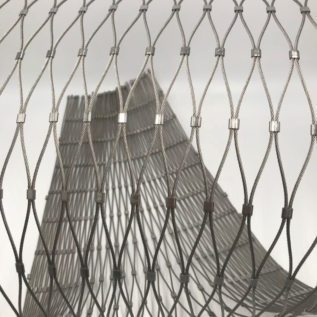 Stainless Steel Flexible Woven Safety Wire Cable Rope Diamond-Hole Bird Aviary Mesh Net for Zoo Animal Fencing Cut-to-Size